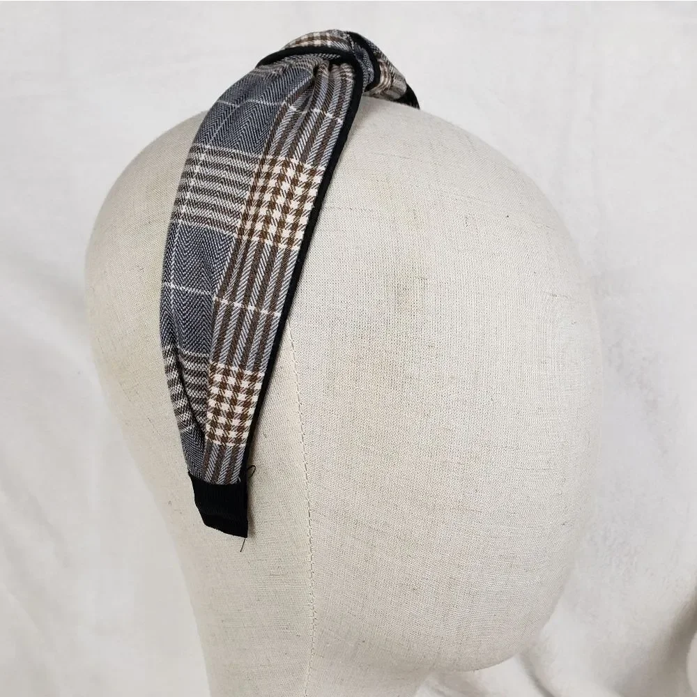 Classic Plaid Top Knot Headband